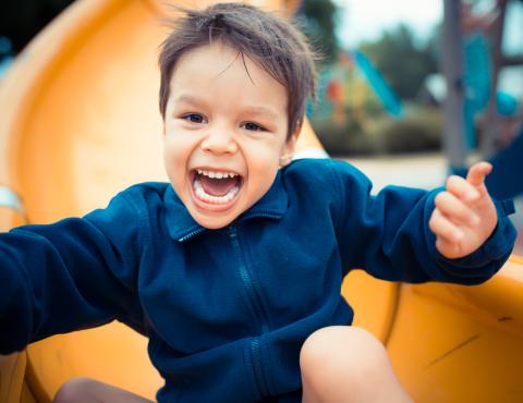 boy on slide